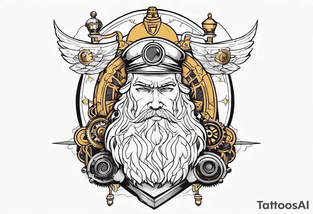 Steampunk zeus tattoo idea