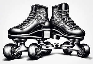 Pair of old school rollerskates tattoo idea