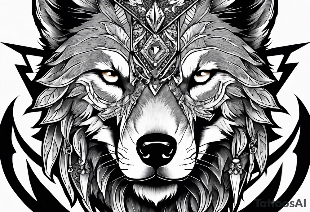 a wolf revealing its skull inspired by elden ring tattoo idea