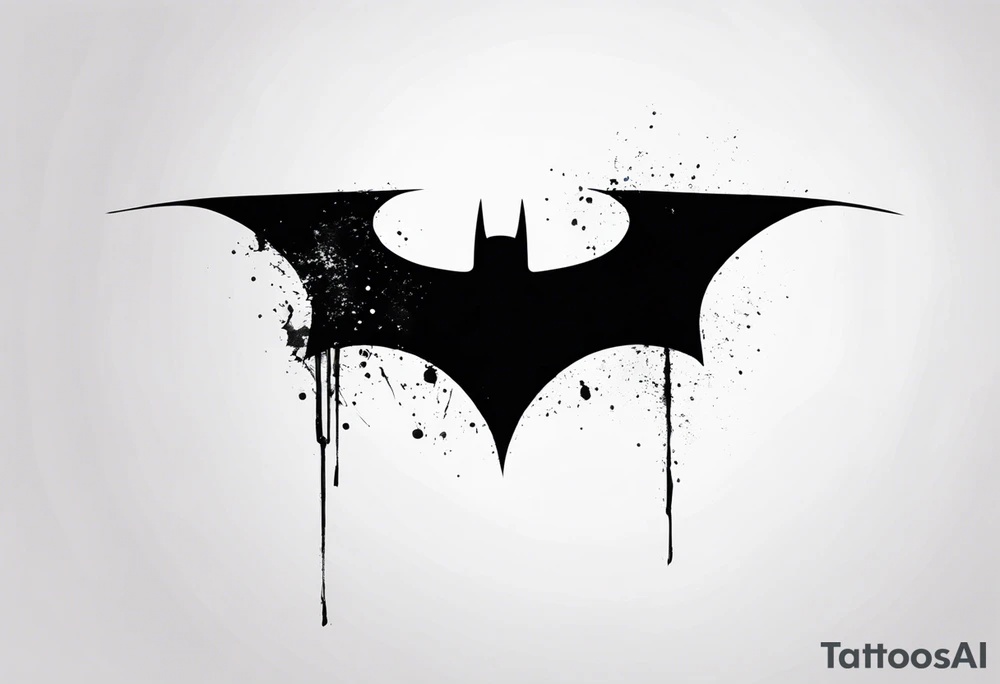 batman symbol, grunge, sketchy tattoo idea