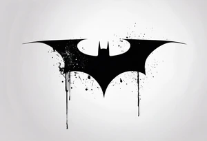 batman symbol, grunge, sketchy tattoo idea