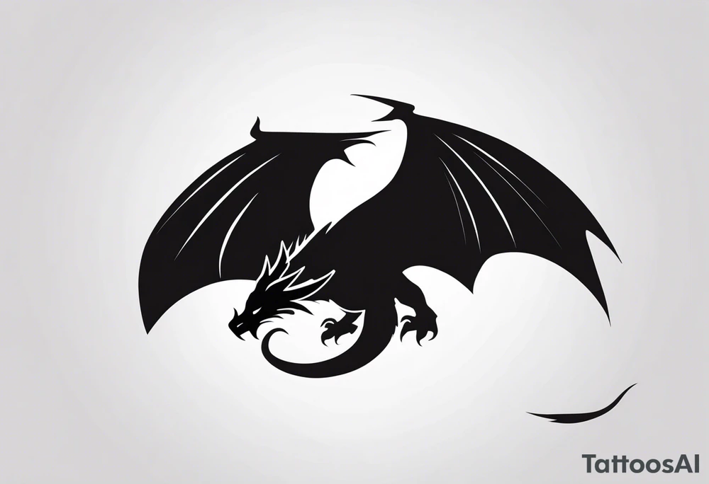 Wyvern silhouette simple tattoo idea