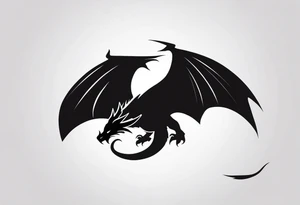 Wyvern silhouette simple tattoo idea