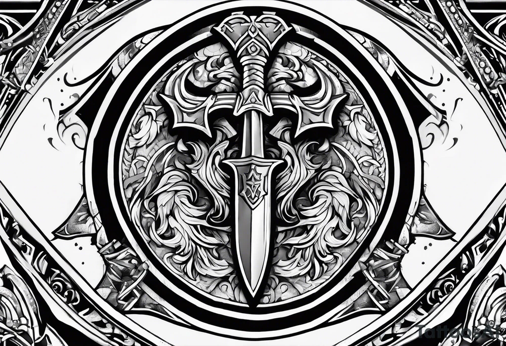 Valhalla sword shield axe armour tattoo idea