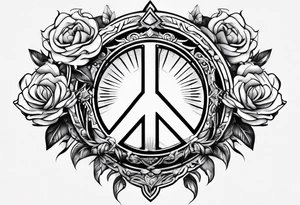 Represent love, peace and humanity tattoo idea