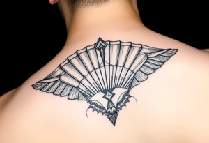 Fine line fan tattoo idea