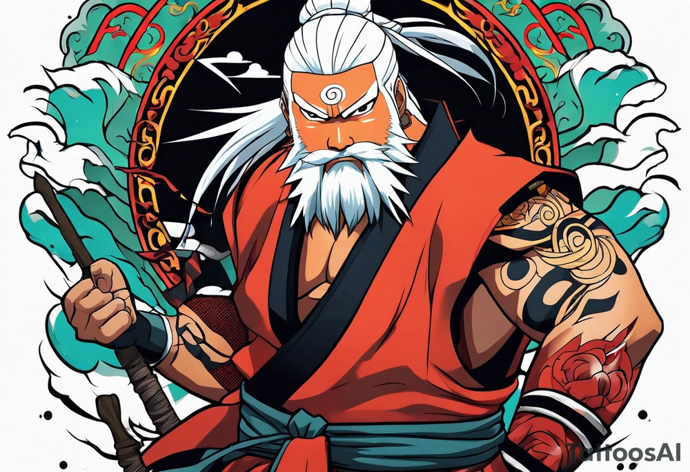 Sage mode jiraiya from the anime naruto tattoo idea