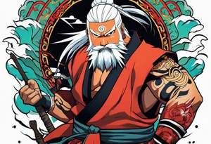 Sage mode jiraiya from the anime naruto tattoo idea
