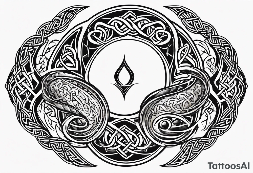 Celtic knotwork style ouroboros tattoo idea