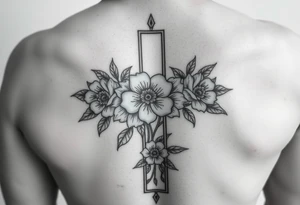 Cross outline with flowers only inside the outline of the cross tattoo idea