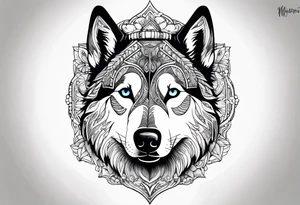 Siberian Husky tattoo idea