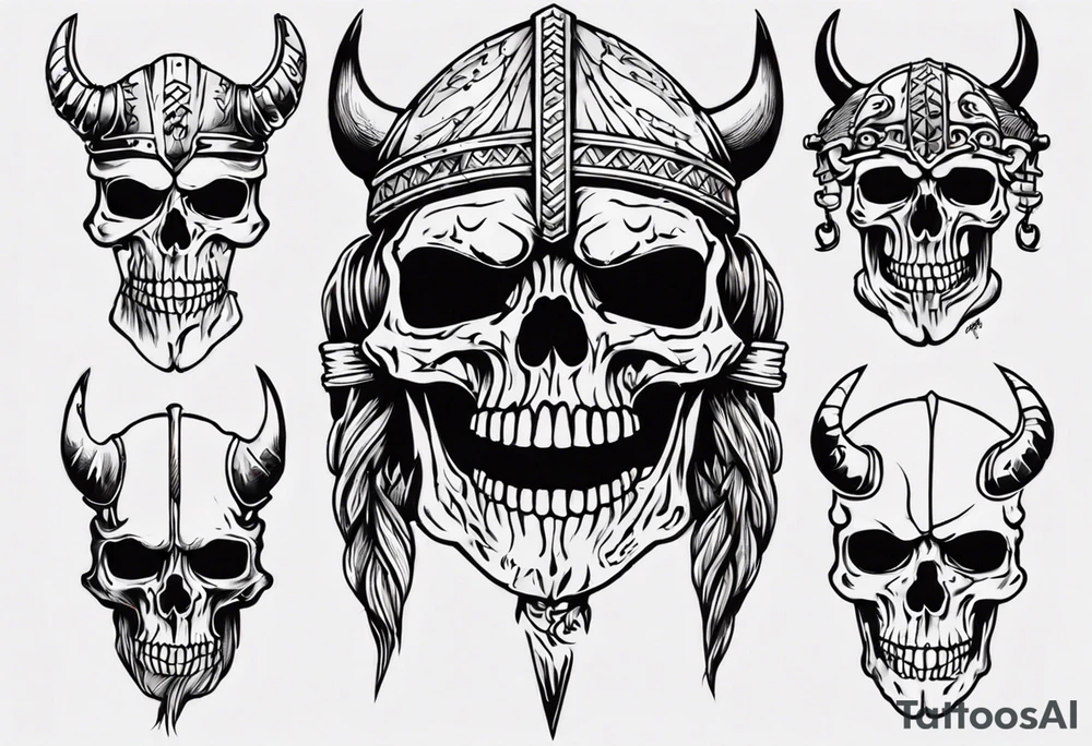 i want a tattoo of a big viking skeleton head tattoo idea