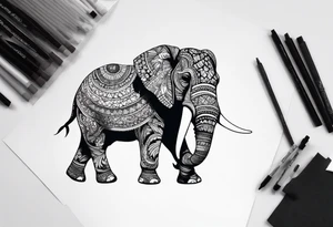 elephant with a trunk up tattoo idea