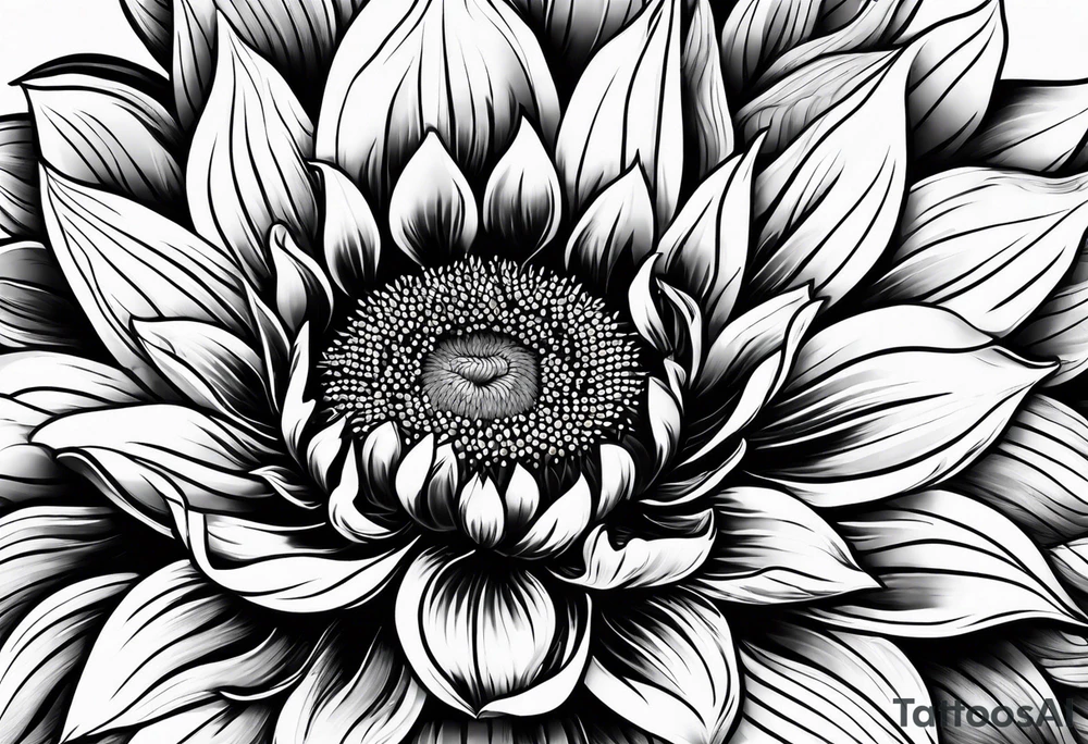 Flower fire an a sunflower tattoo idea