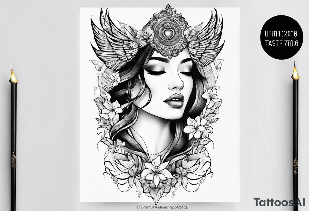 Feminine throat tattoo idea