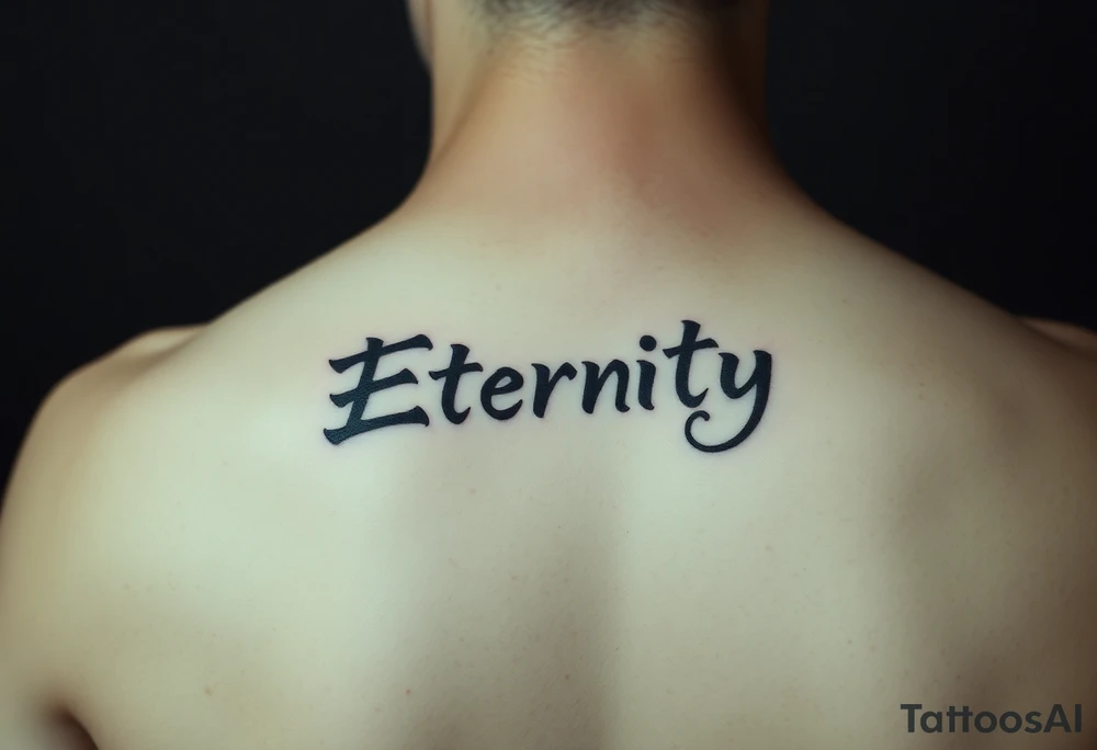 Eternity in
 font Japanese style tattoo idea