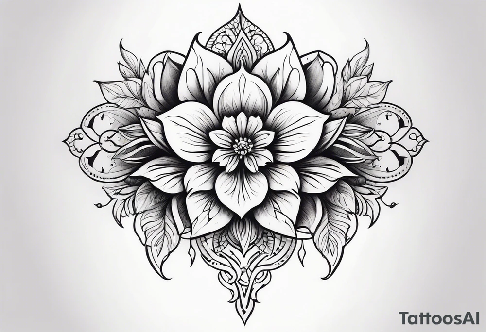 spine tattoo flower tattoo idea