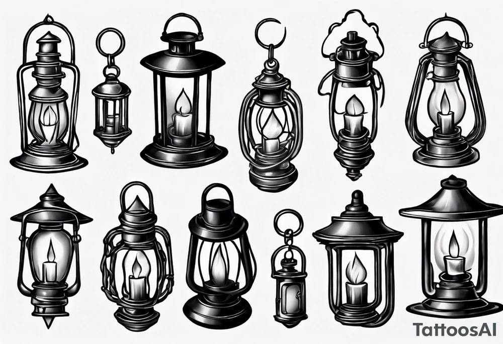 Old school lantern tattoo idea