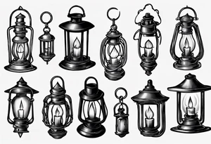 Old school lantern tattoo idea