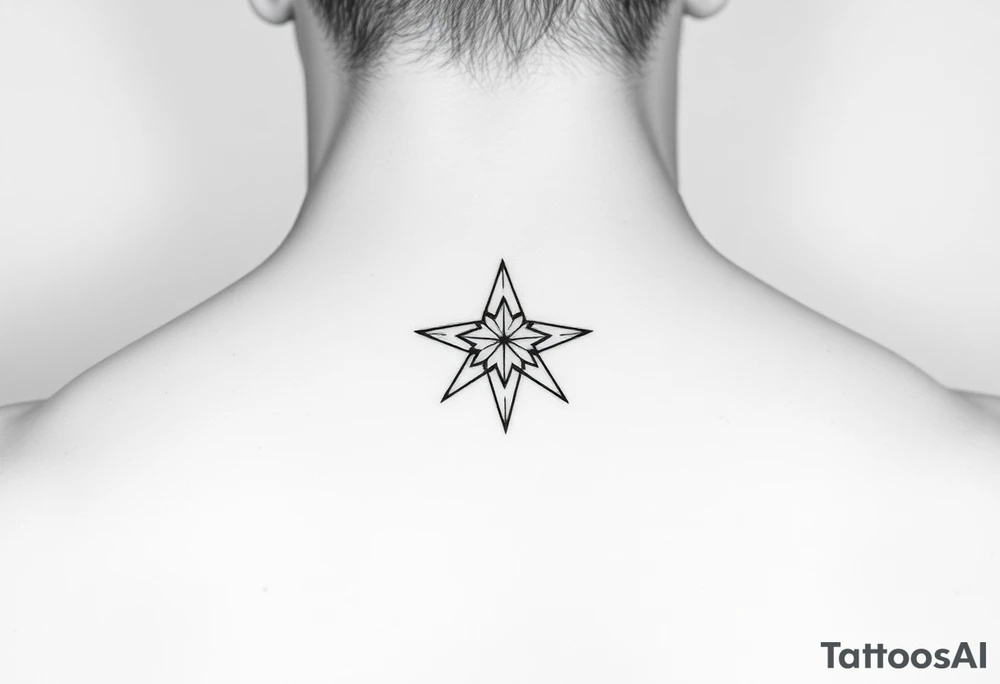 A star tattoo design. . black and white. small tattoo idea