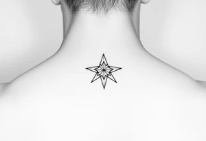 A star tattoo design. . black and white. small tattoo idea