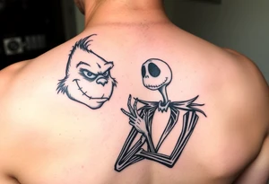 the grinch and jack skellington tattoo idea