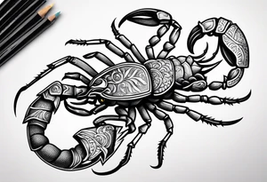 Scorpion with zodiac sign tattoo idea