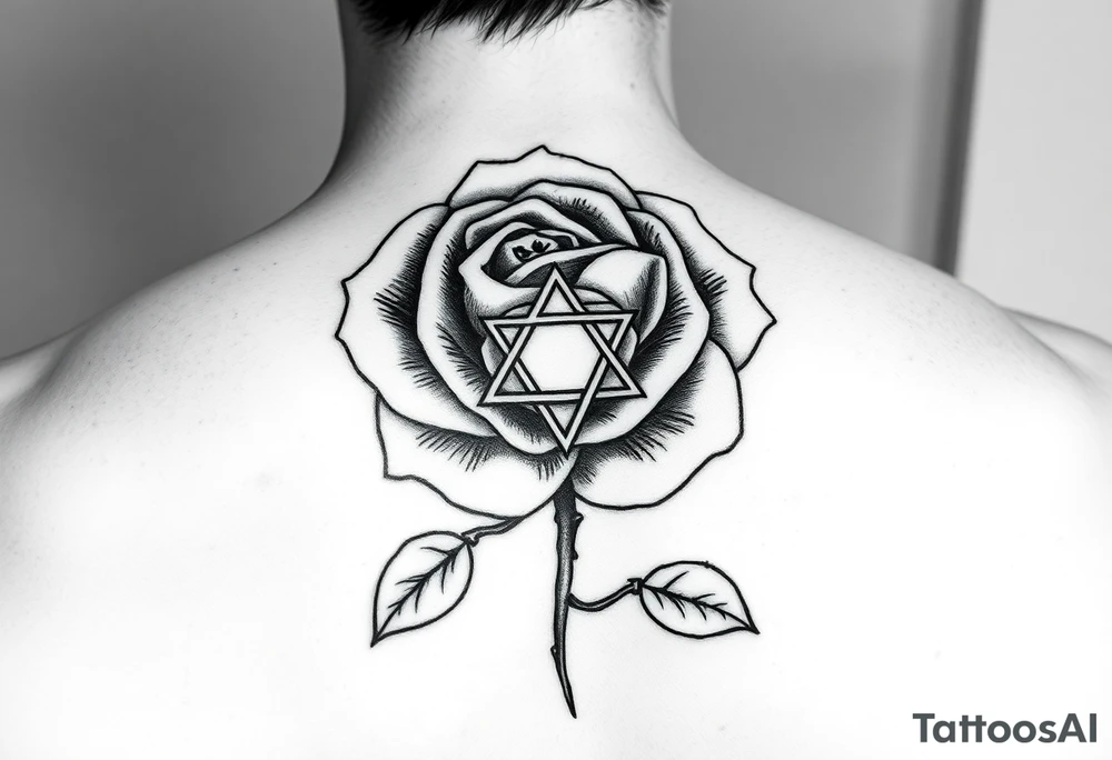 Rose tattoo with illuminati symbol inside of it tattoo idea