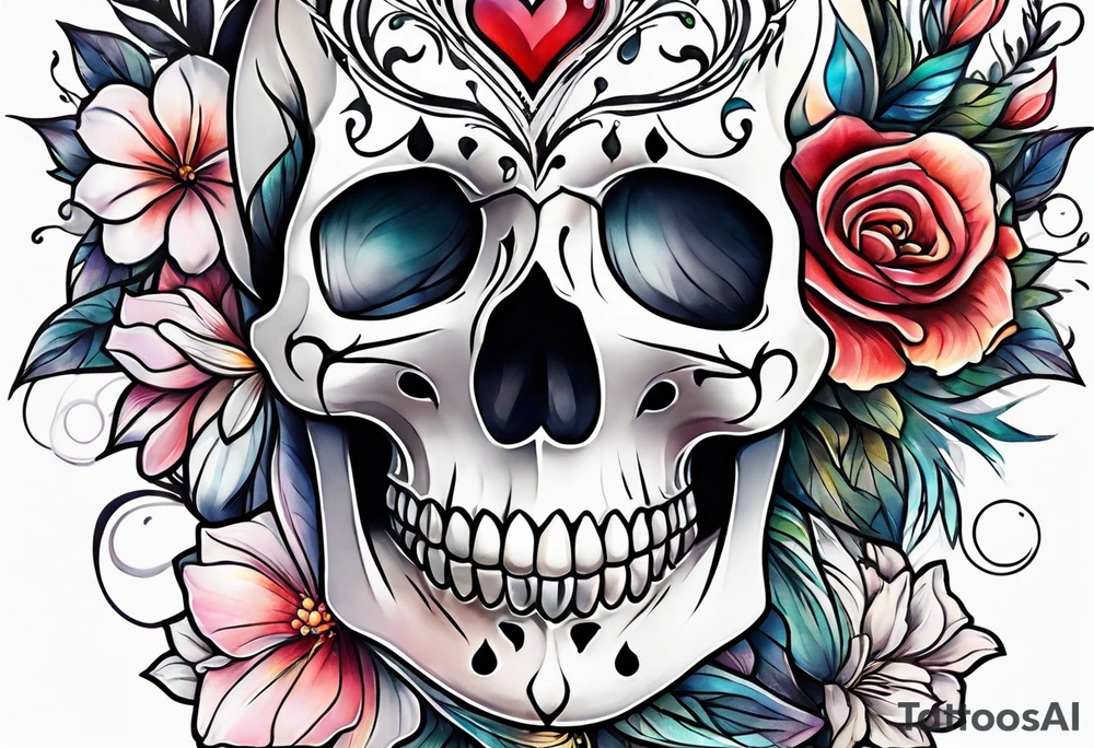 Flowers and love tattoo idea