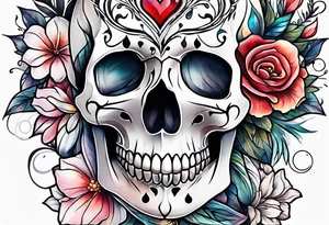 Flowers and love tattoo idea
