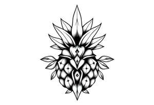 Crown pineapple vagina anus tattoo idea