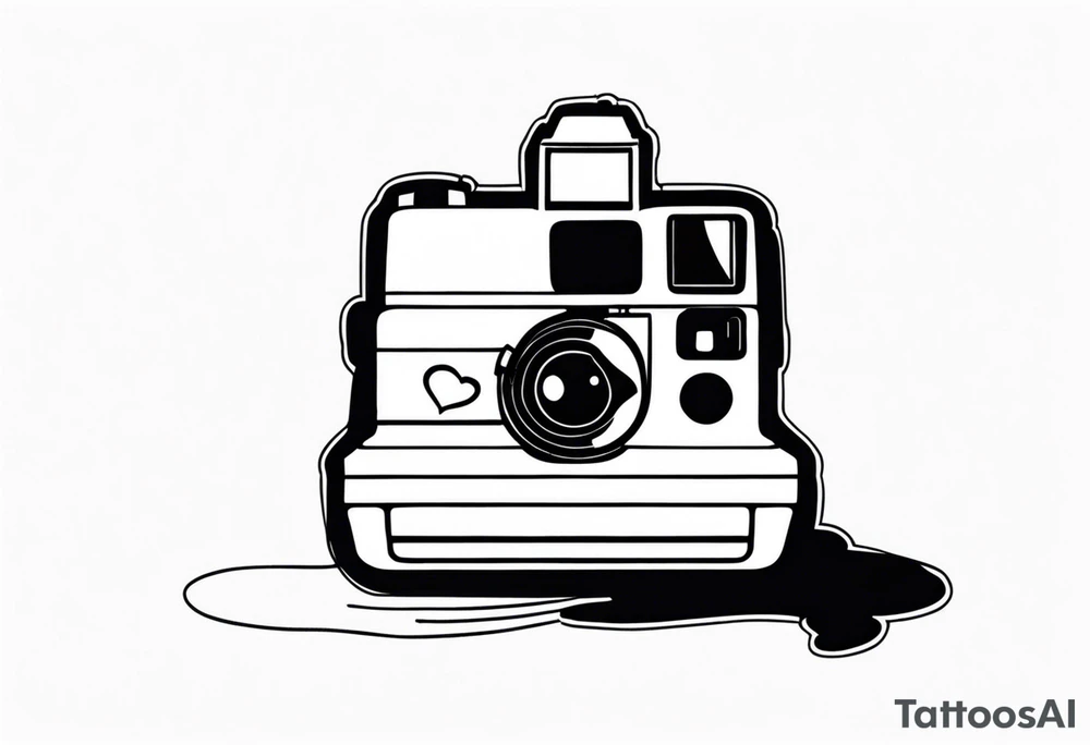polaroid-picture silhouette with smiley tattoo idea