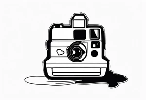 polaroid-picture silhouette with smiley tattoo idea