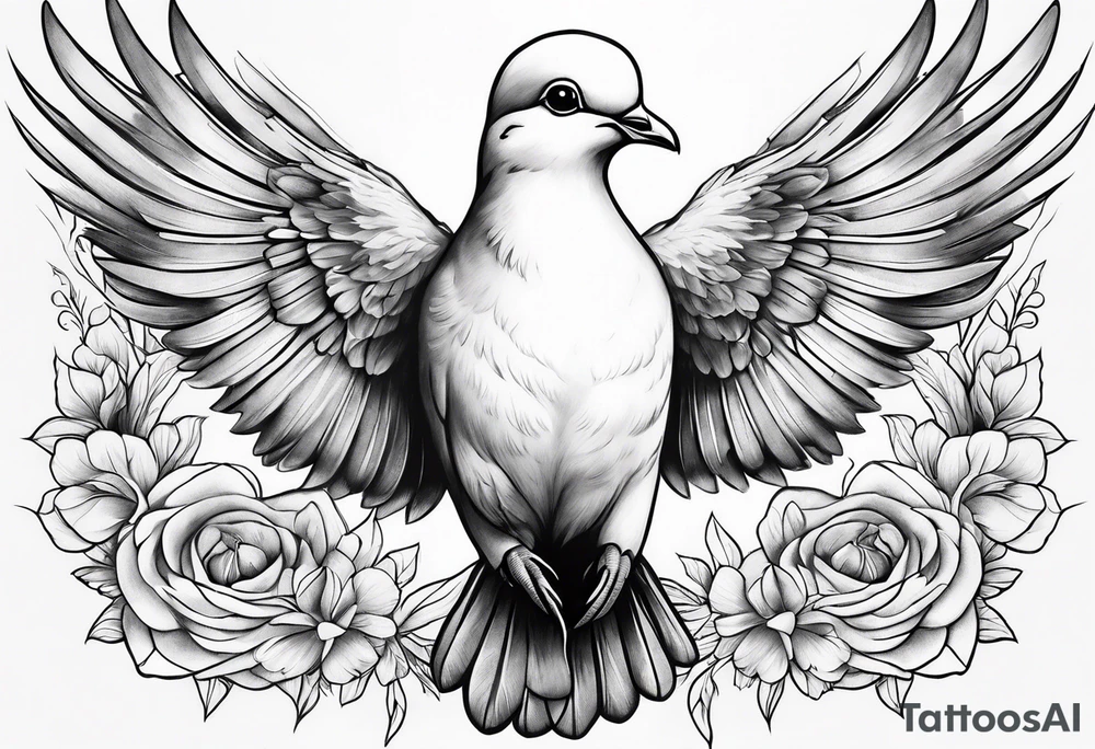 Elegant dove tattoo idea