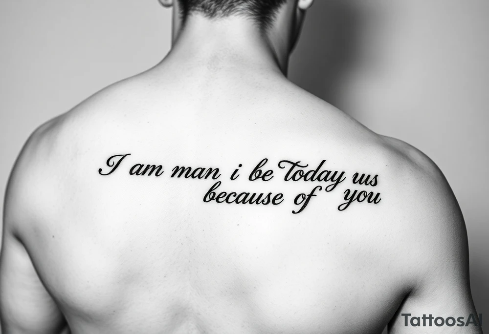 i am the man i am today because of you on the right forearm tattoo idea