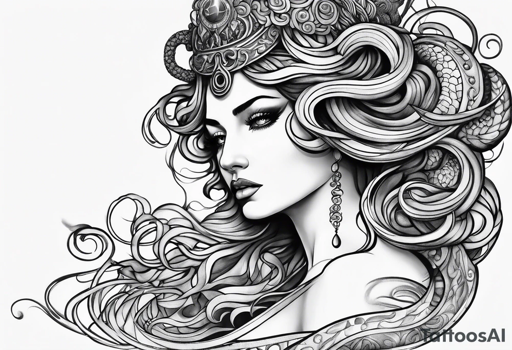 Medusa long tattoo idea