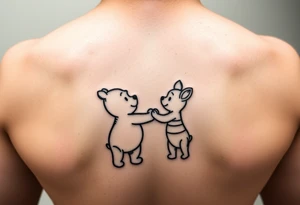 winnie the pooh and piglet holding hands tattoo idea