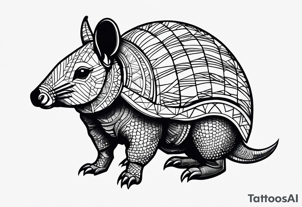 cute armadillo tattoo idea