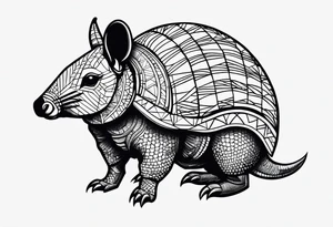 cute armadillo tattoo idea
