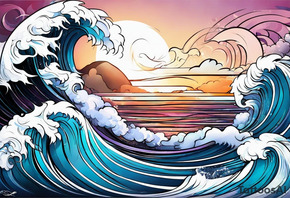 Wave, baby, angel tattoo idea