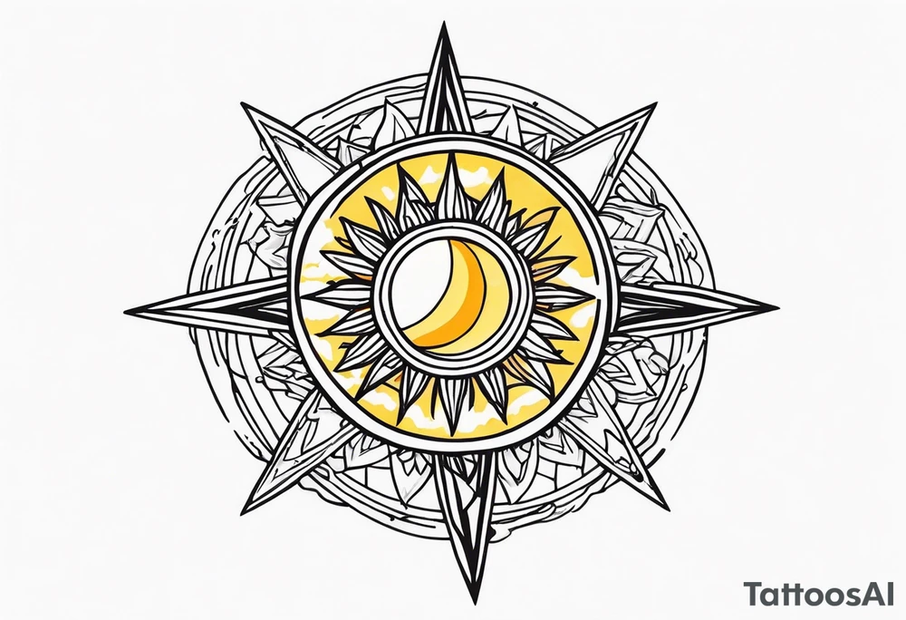 Simple Hail the sun tattoo idea
