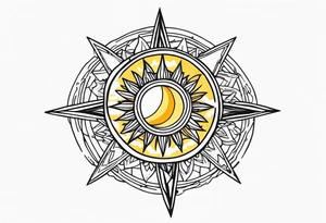 Simple Hail the sun tattoo idea