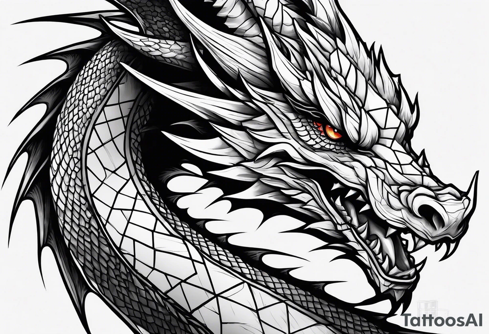 Dragon, tearing skin tattoo idea