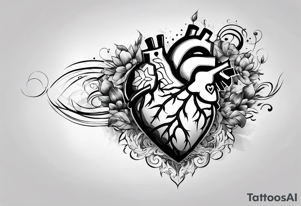 Heart fighting the brain tattoo idea