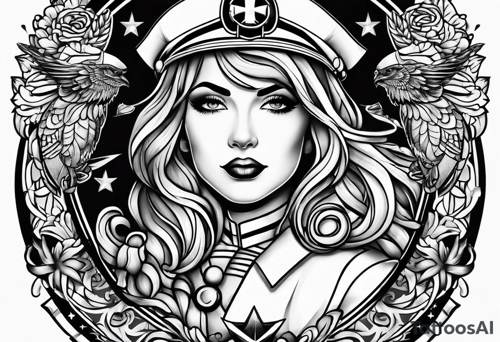 Nurse and Coast Guard logo tattoo idea