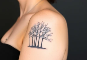 Trees hug the road, blocking out much of the light. tattoo idea