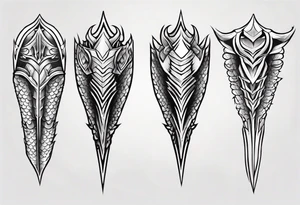Dragonscale Leg armor symmetrical tattoo idea