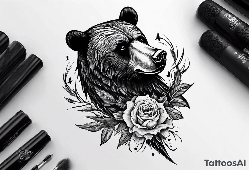 bear and raven tattoo idea