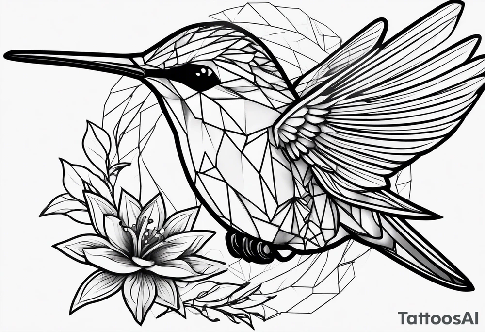 Humming bird silhouette tattoo idea