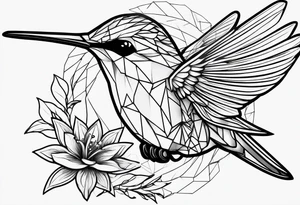 Humming bird silhouette tattoo idea